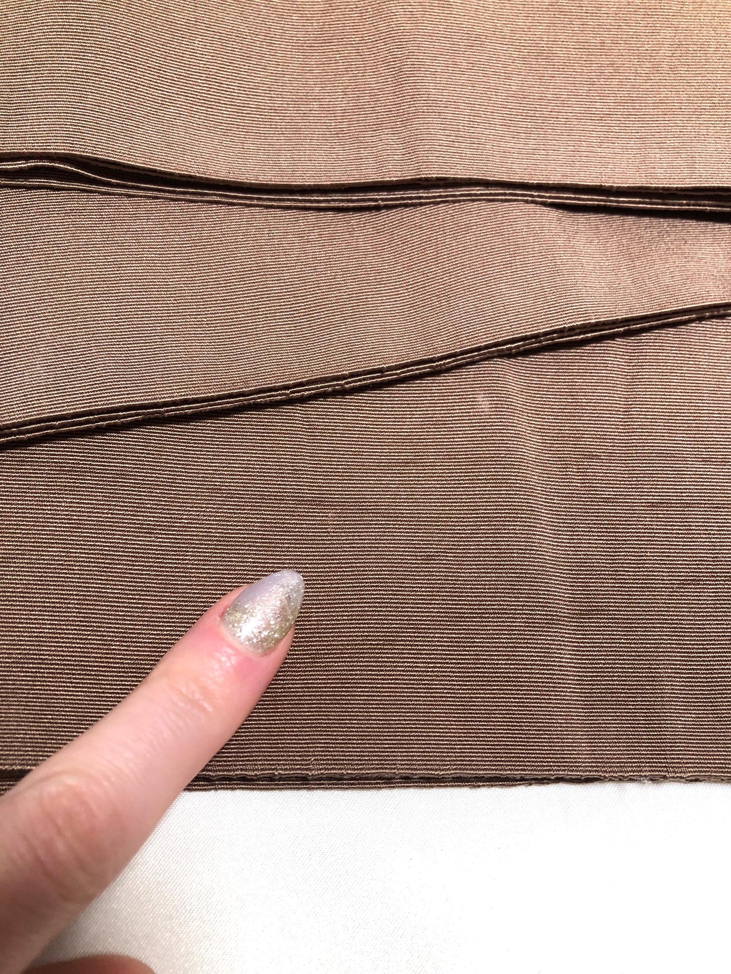 Japanese narrow kaku obi - brown silk "tsuzure obi"
