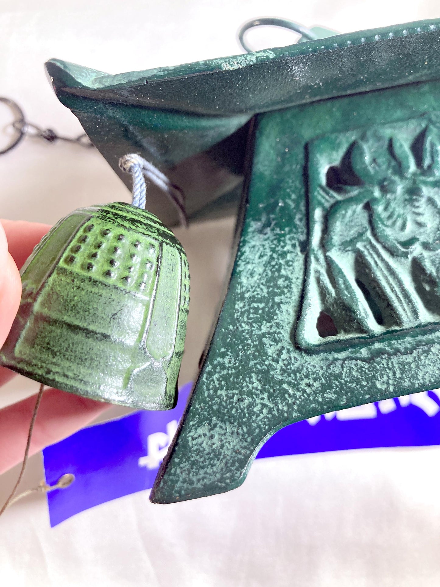 Cast iron wind chime (fuurin) - big size Japanese floral pavilion