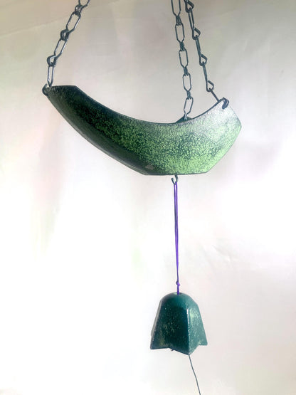 Cast iron wind chime (fuurin) with ikebana container