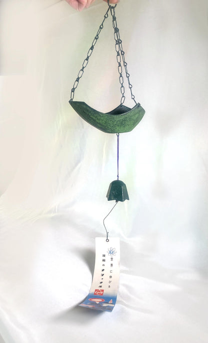 Cast iron wind chime (fuurin) with ikebana container
