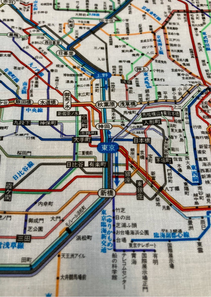 Tokyo Train Map Handkerchief