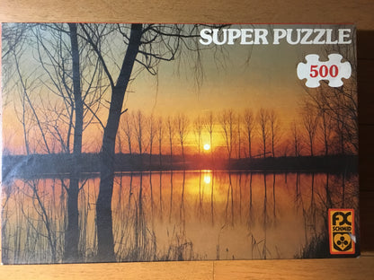 Evening on the Rhine - vintage jigsaw puzzle