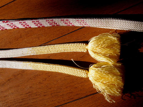 Obijime cord- cream and yellow