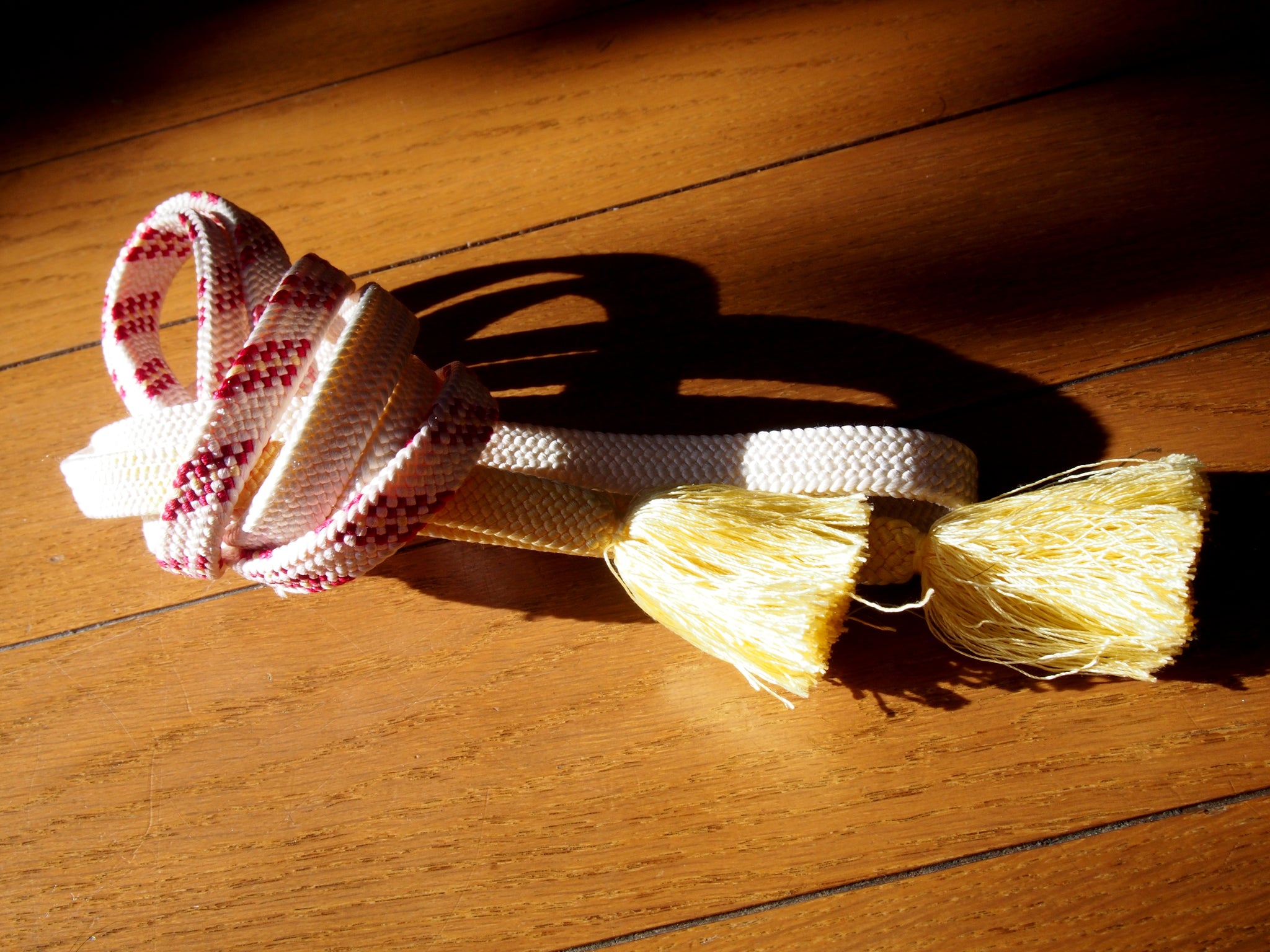 Obijime cord- cream and yellow