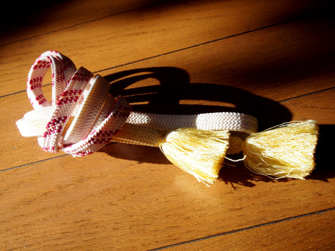 Obijime cord- cream and yellow