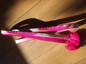 Obijime cord- fuchsia and gold