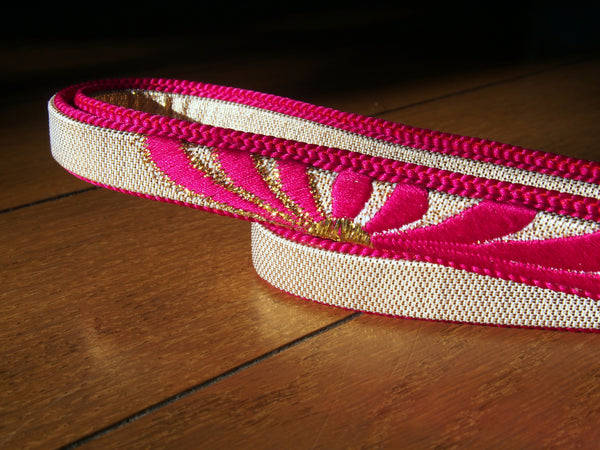 Obijime cord- fuchsia and gold