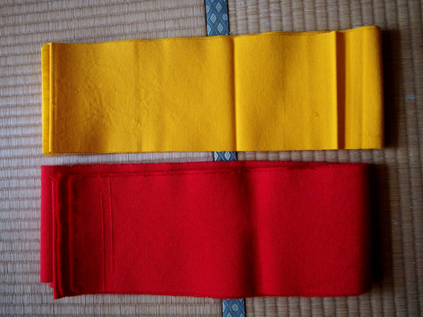 Hanhaba obi- woolen red and yellow (set of 2)