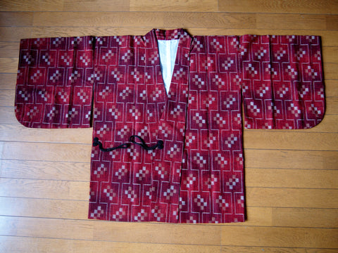 Kimono coat- woolen w/geometric pattern