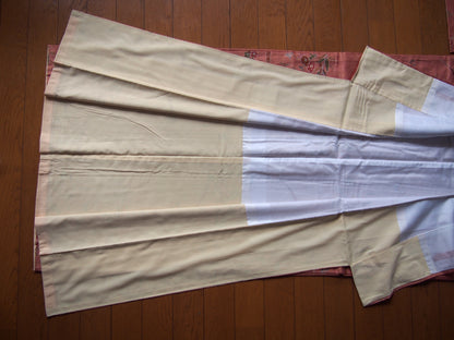 Kimono – powder pink with plum flowers and bamboo leaves