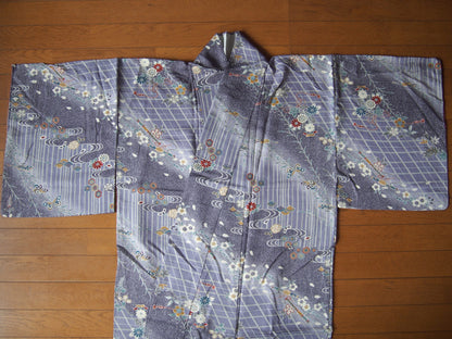 Purple Kimono – flowers and geometric patterns