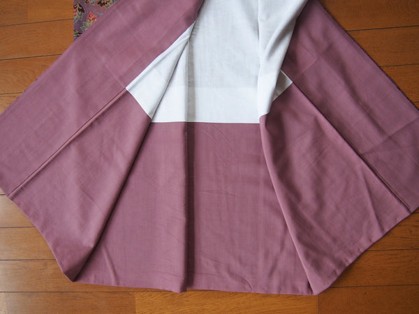 Kimono-purple w/colorful floral motifs