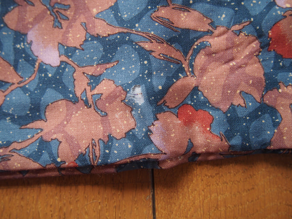 Kimono- steel blue w/floral motifs