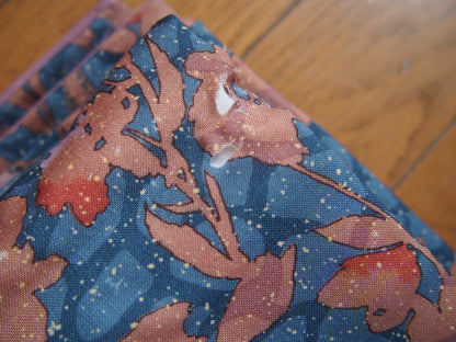 Kimono – steel blue with floral motifs