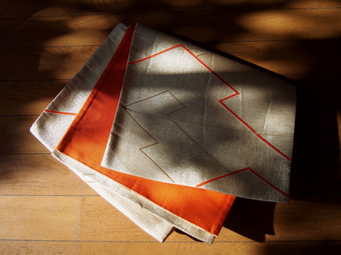 Fukuro obi- golden geometric pattern