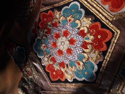 Fukuro Obi – rose gold with hexagonal flower tiles