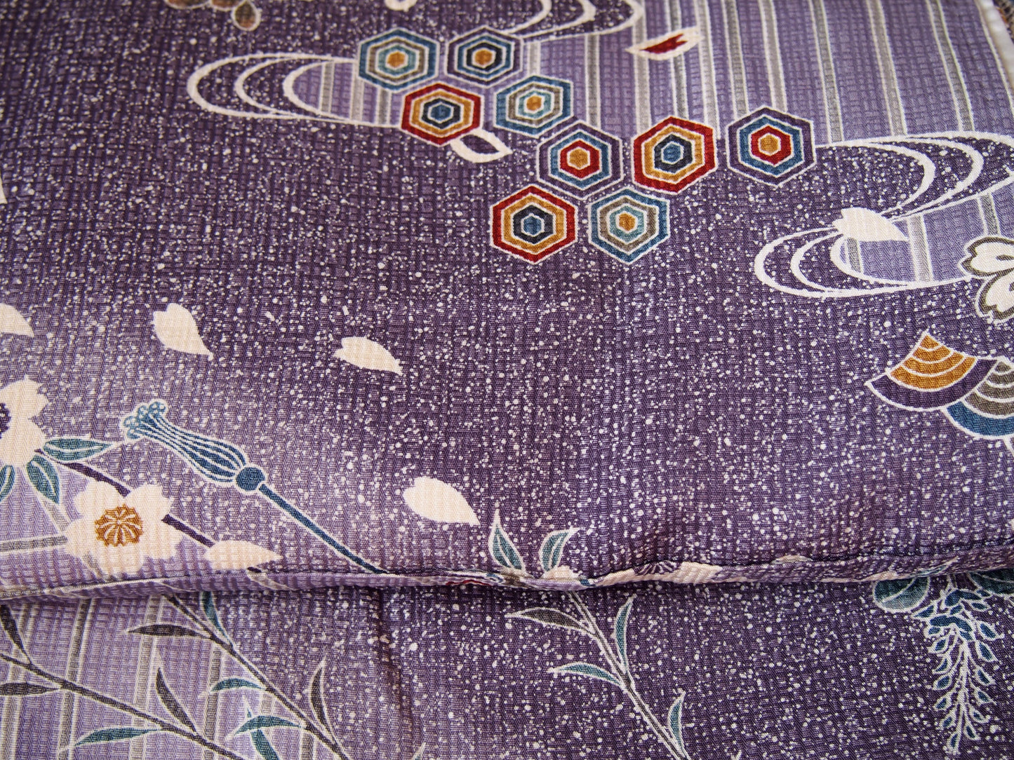 Purple Kimono – flowers and geometric patterns
