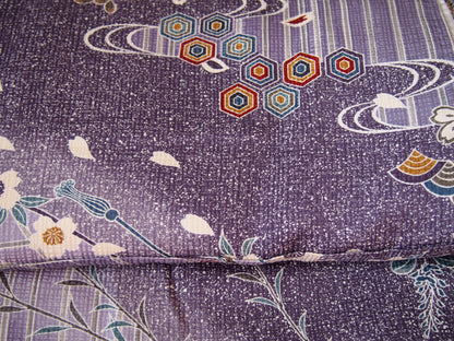 Purple Kimono – flowers and geometric patterns
