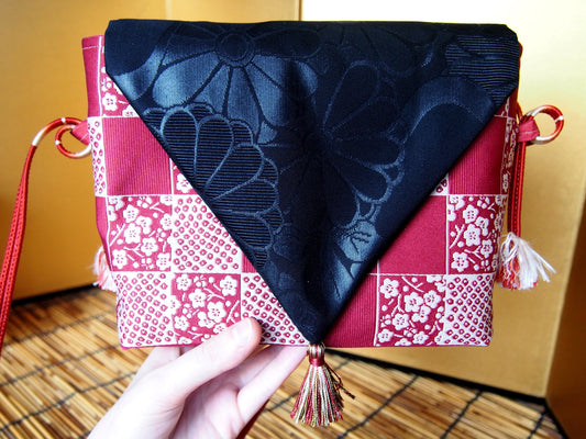 Upcycled kimono shoulder bag (mini)