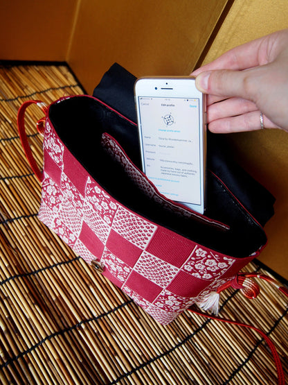 Upcycled kimono shoulder bag (mini)