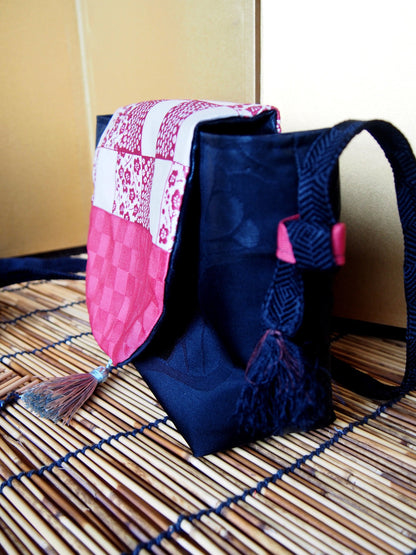 Upcycled kimono shoulder bag (mini)