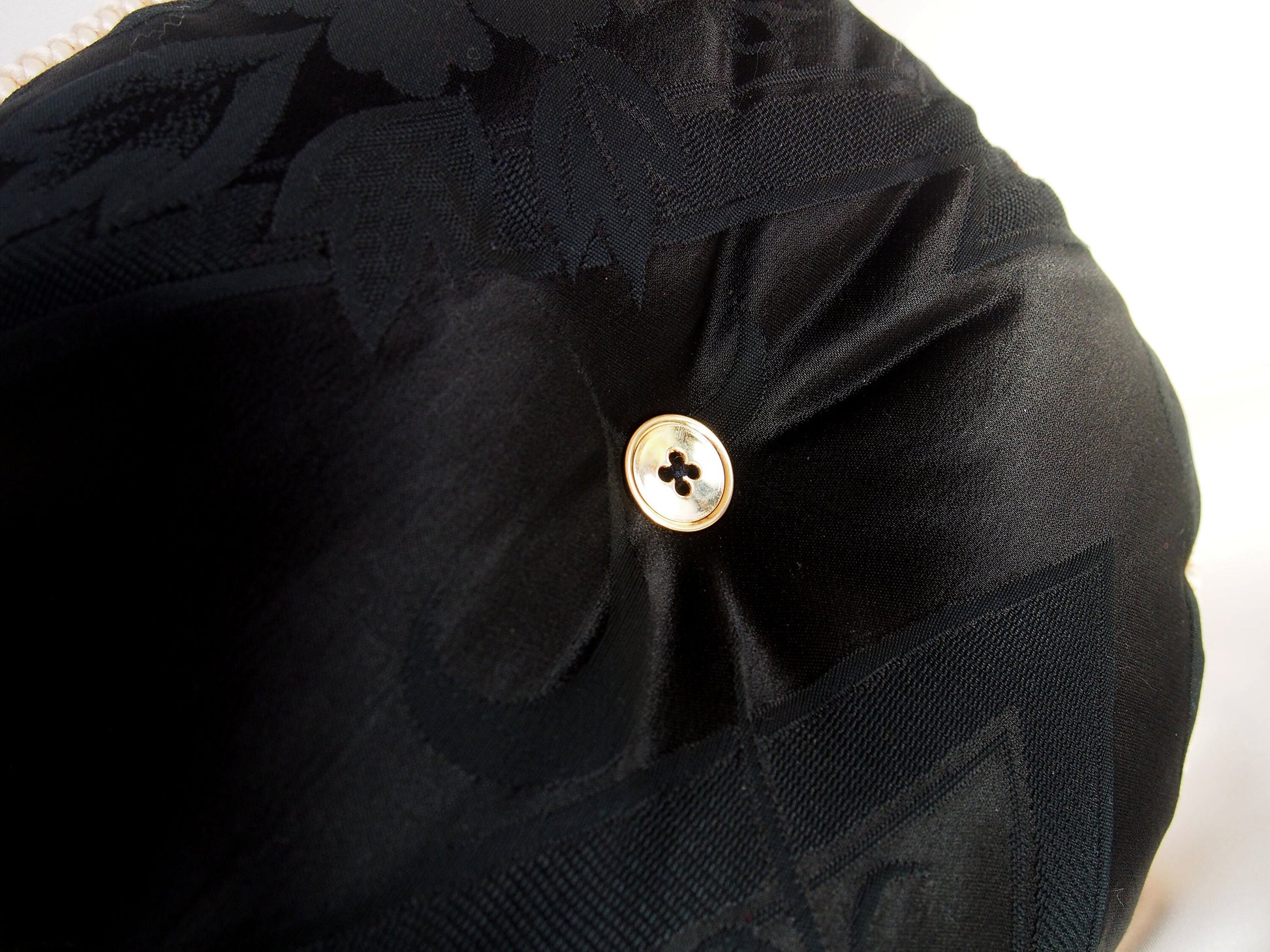 Vintage silk obi ornamental cushion - round