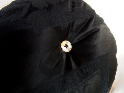 Vintage silk obi ornamental cushion - round