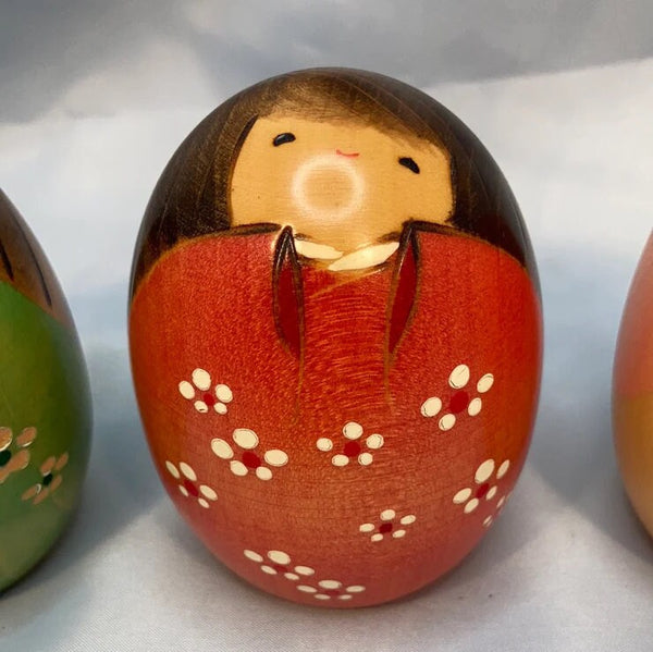Floral kokeshi by Usaburo - four types
