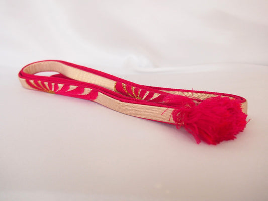 Hot fuchsia and gold obijime