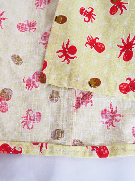 Octopus party - mini wrap cotton skirt
