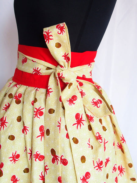 Octopus party - mini wrap cotton skirt