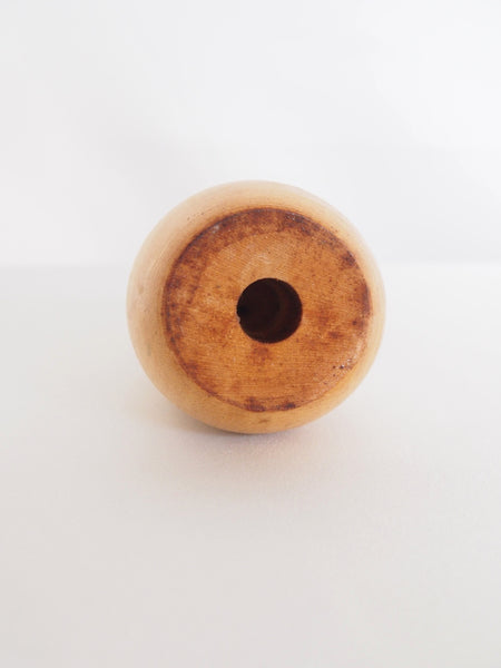 Miniature wooden kokeshi doll- girl in a winter coat