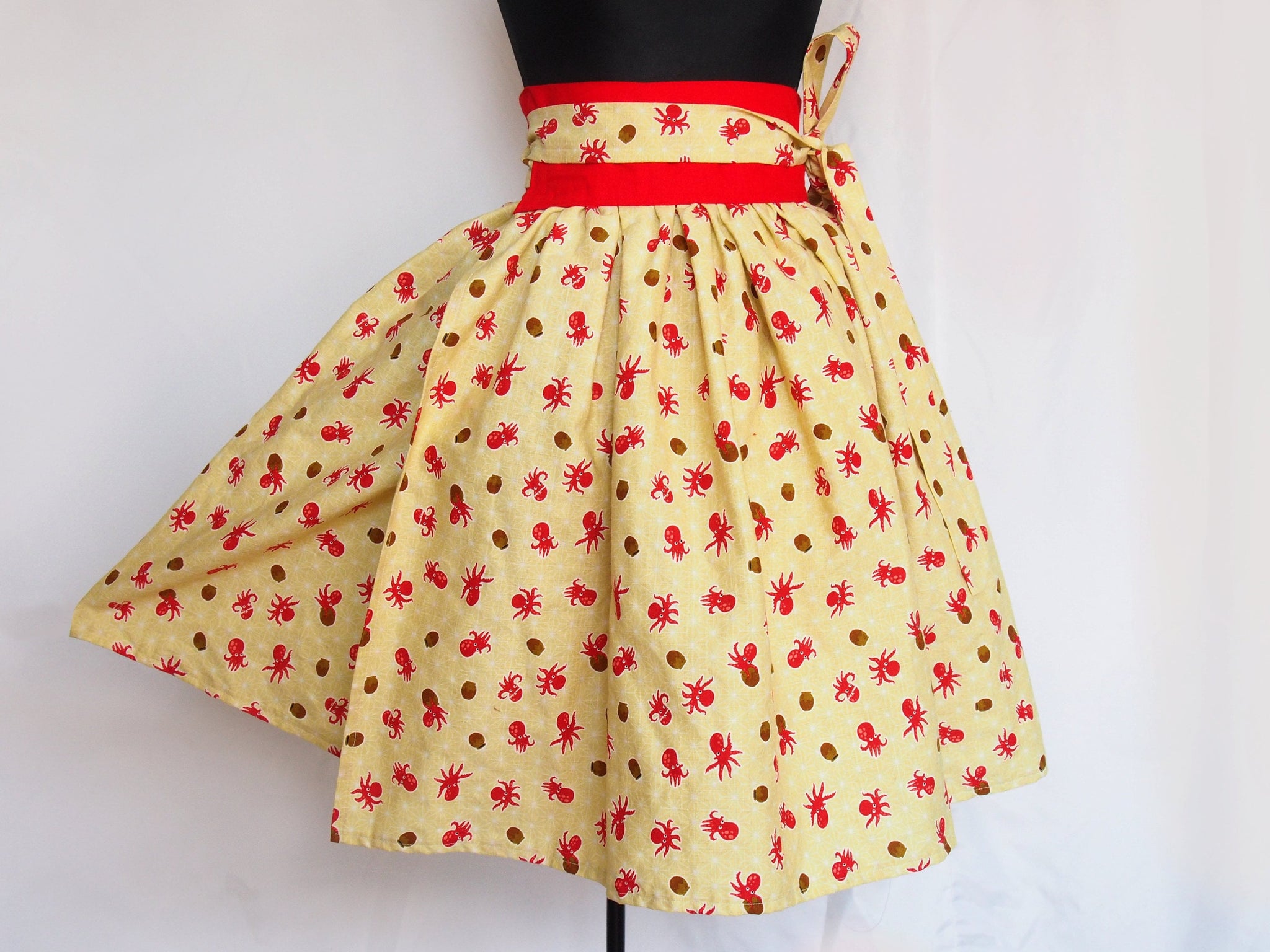 Octopus party - mini wrap cotton skirt