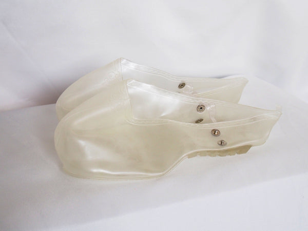 Vintage zori covers - clear silicone rainboots