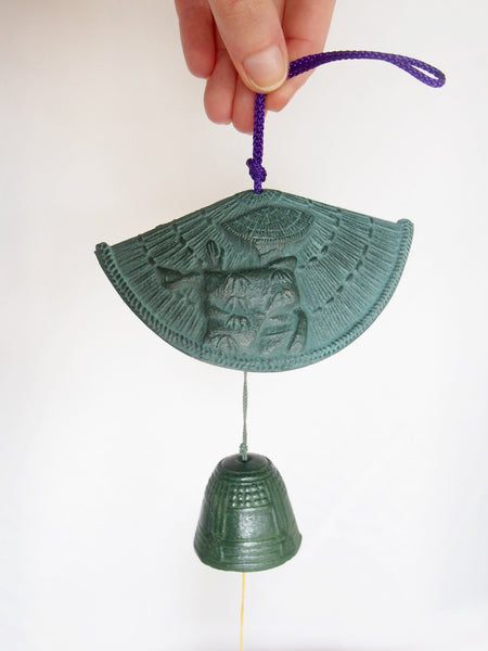 Cast iron wind chime (fuurin) - awa odori dancers hat