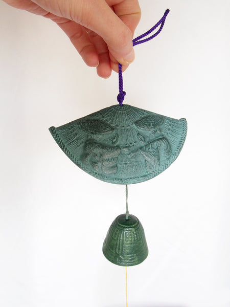 Cast iron wind chime (fuurin) - awa odori dancers hat