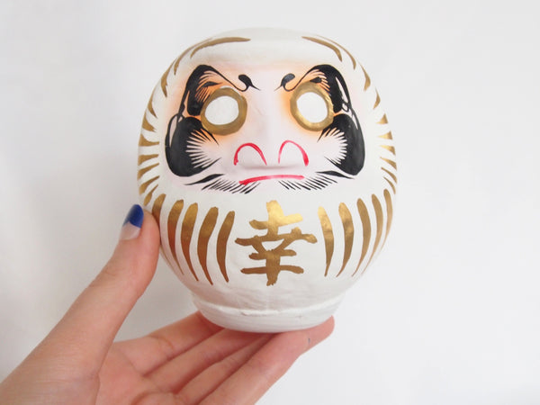 Vintage daruma from Shorinzan Daruma-ji temple - set of two fuku daruma dolls