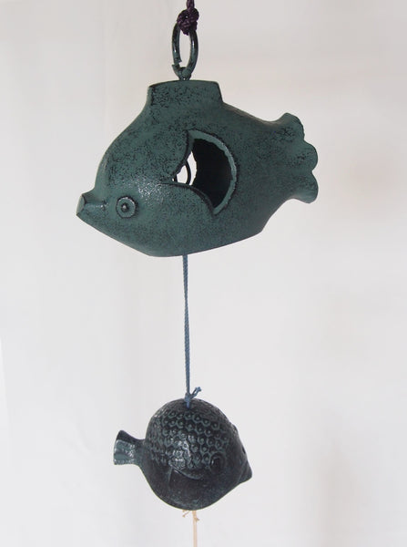 Cast iron wind chime (fuurin) - fugu fish