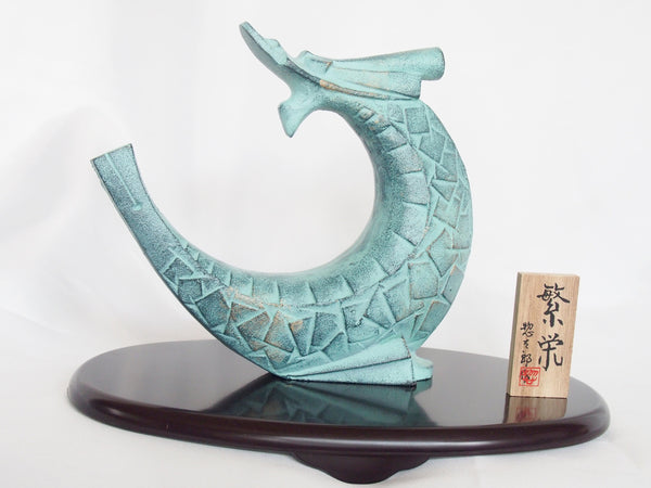 Vintage zodiac sign copper cast statuette- dragon