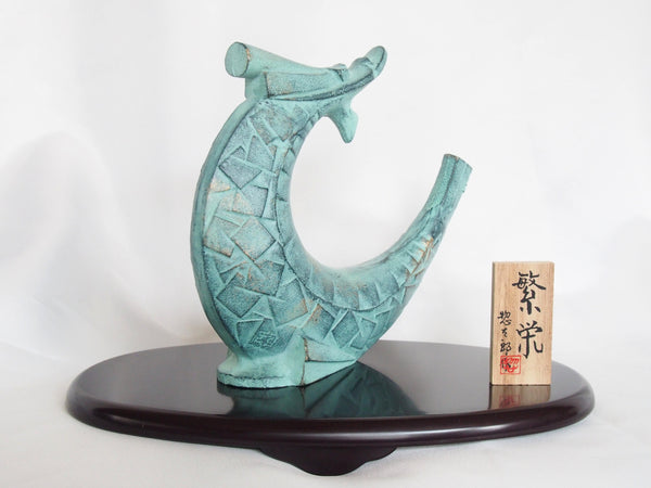 Vintage zodiac sign copper cast statuette- dragon