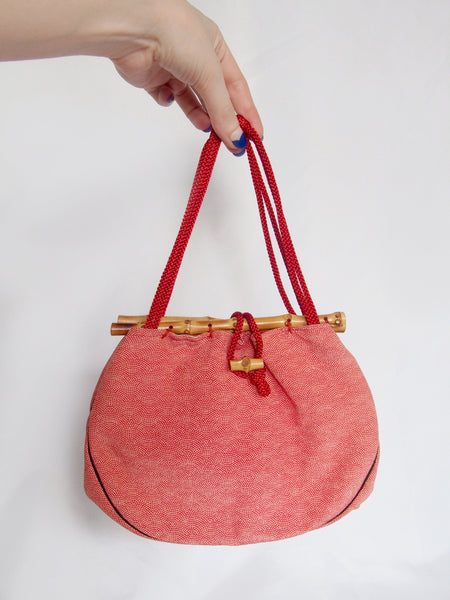 Casual yukata drawstring bag - red