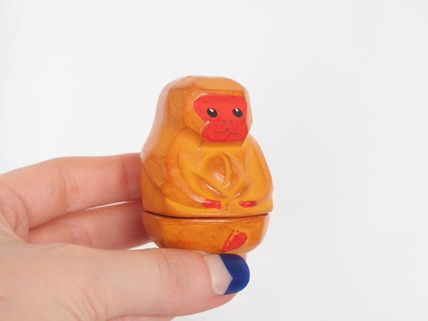 Miniature incense dish- cute snow monkey