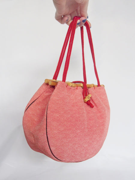 Casual yukata drawstring bag - red