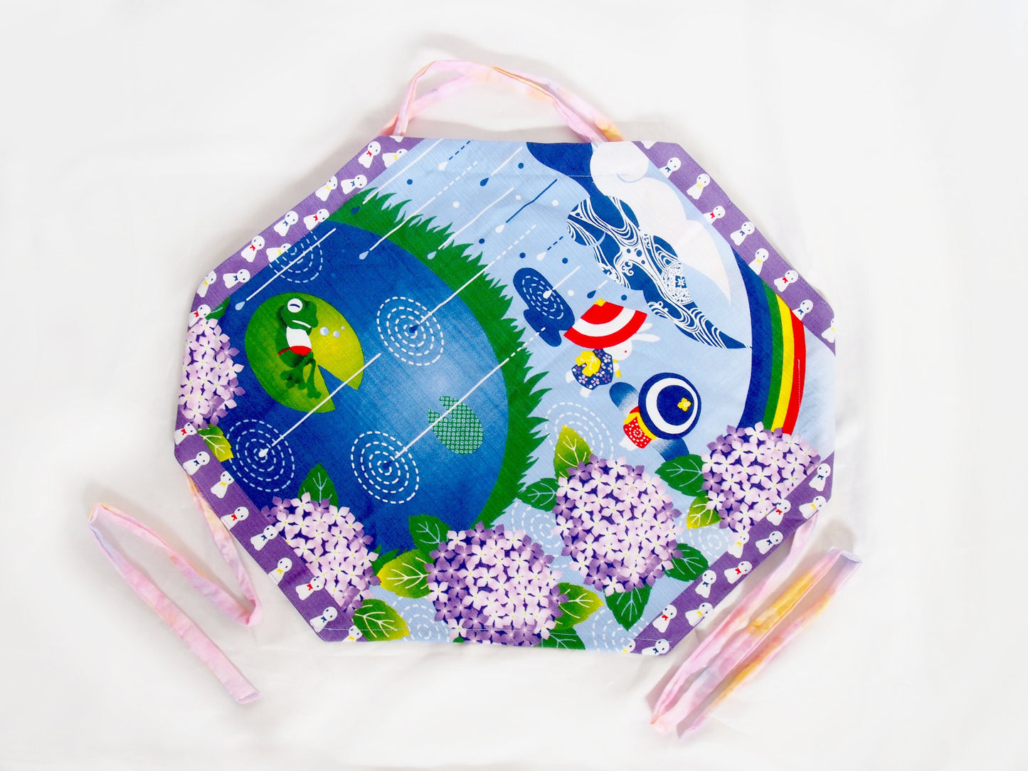 Handmade Japanese furoshiki remake- cotton backless top "rain season"