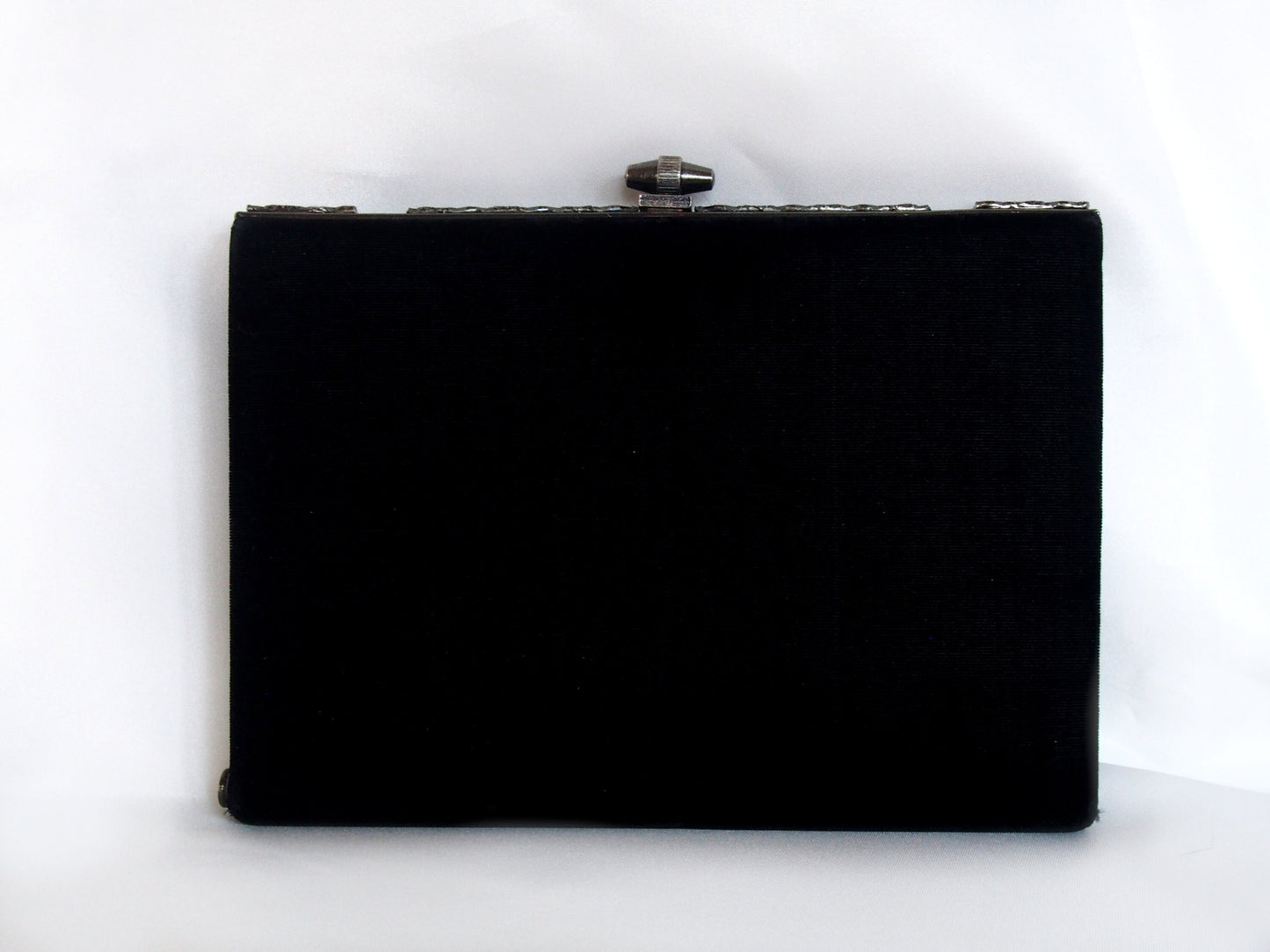 Vintage kimono handbag - 2 way black velvet square mini purse