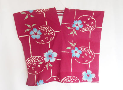 Handmade Japanese yukata cotton remake- loose fit summer poncho blouse (single pattern)
