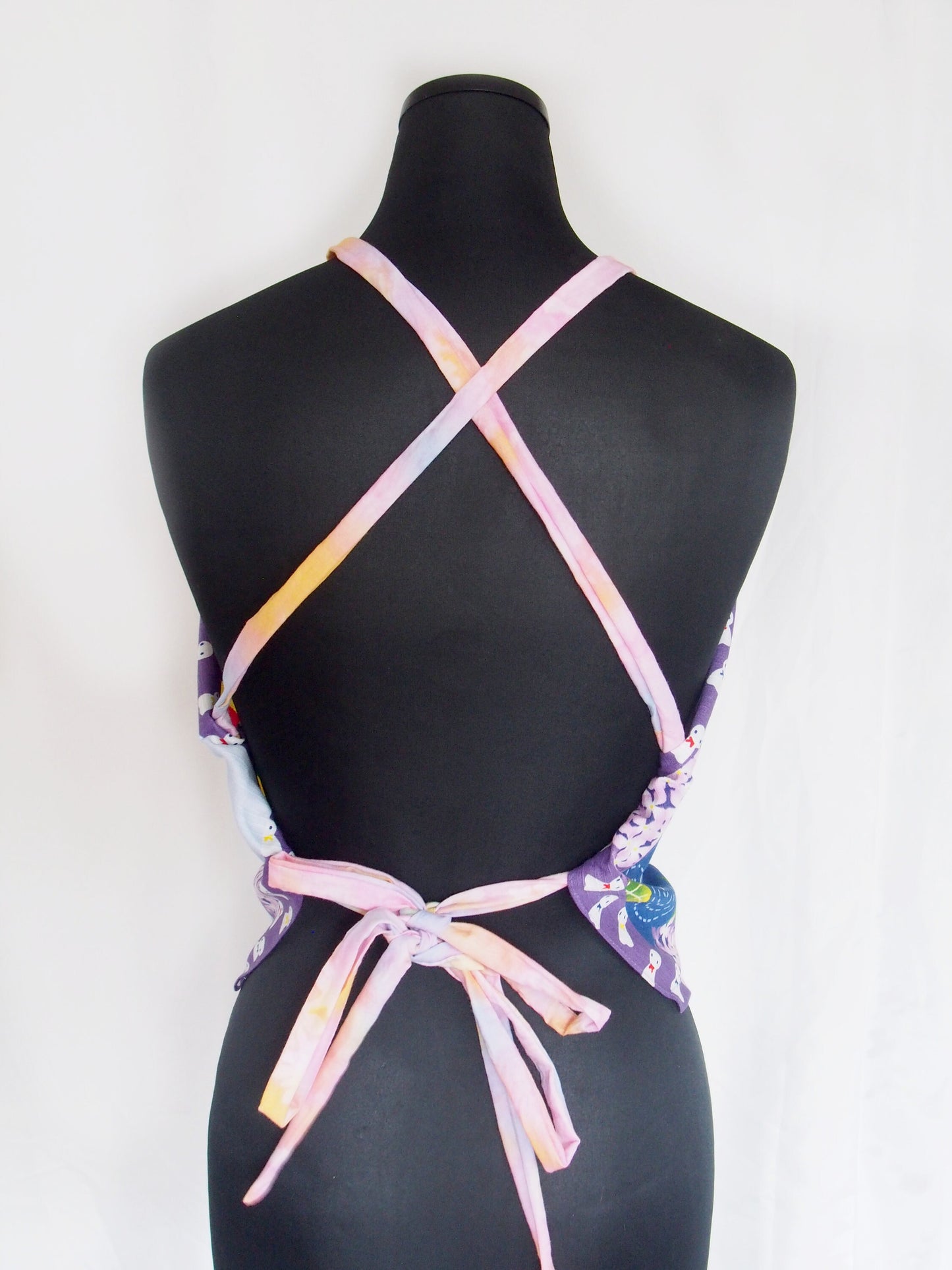 Handmade Japanese furoshiki remake- cotton backless top "rain season"