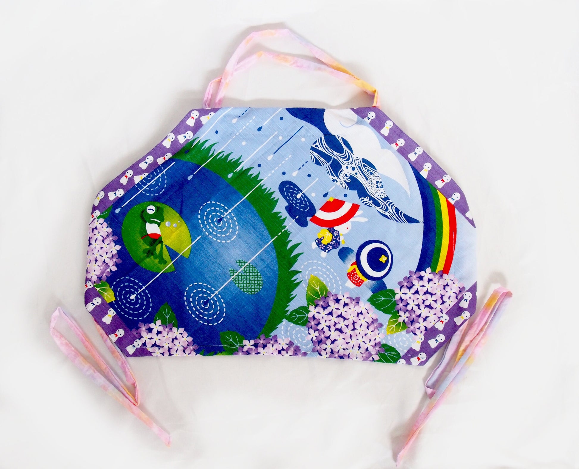 Handmade Japanese furoshiki remake- cotton backless top "rain season"