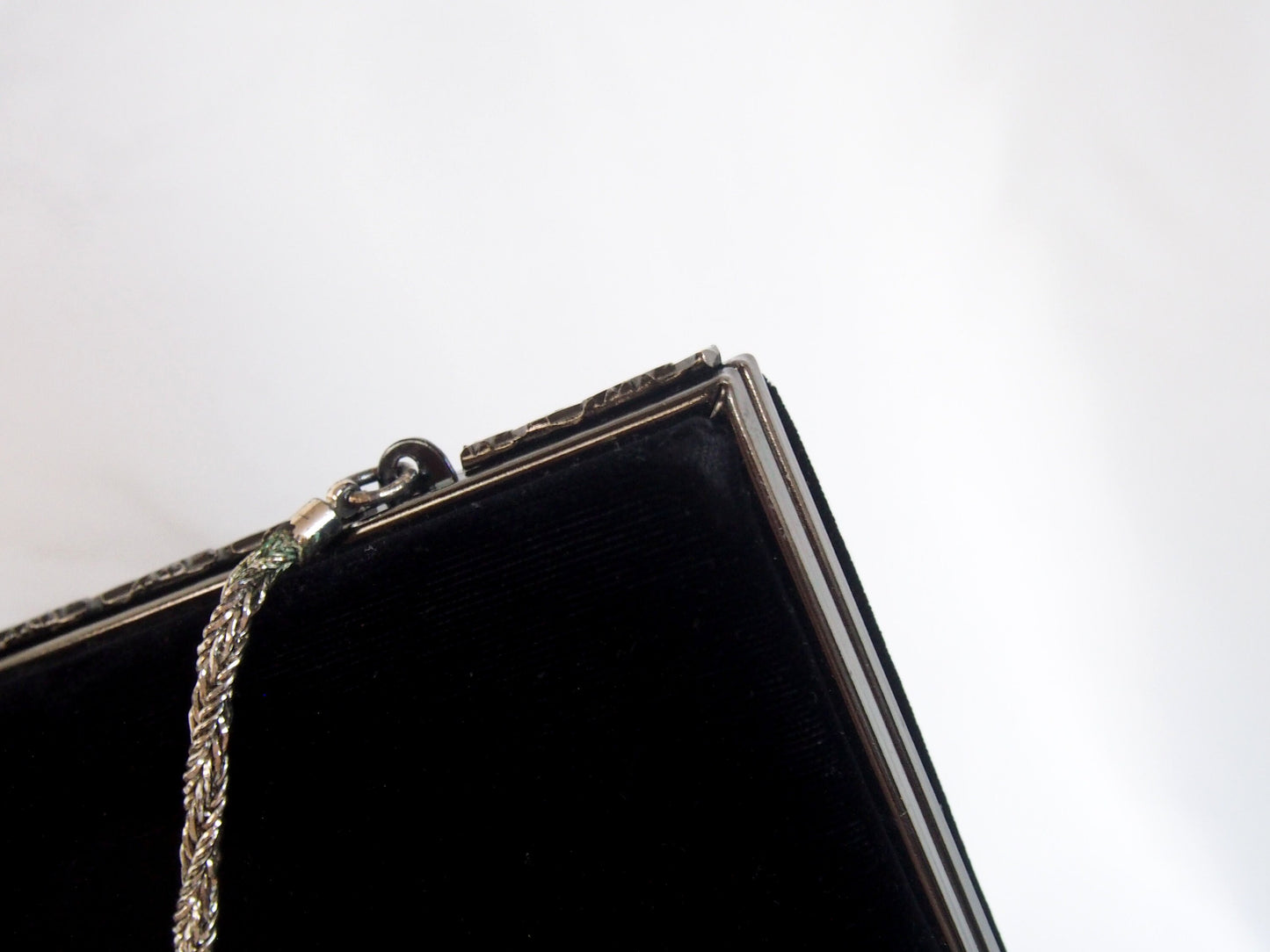 Vintage kimono handbag - 2 way black velvet square mini purse