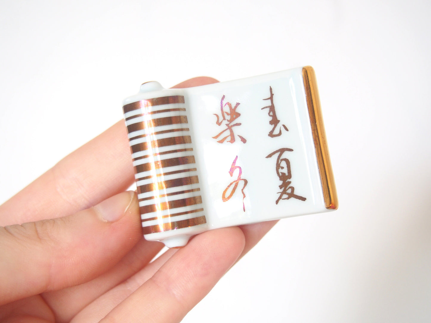 Elegant Japanese hashioki - chopstick rests - poetry scrolls, set of 5